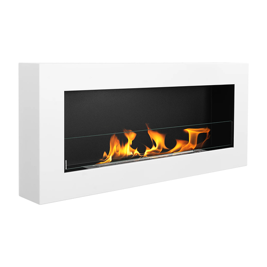 NOVAFLAME - WALL-MOUNT BIO-FIREPLACE  900X400 WITH GLASS - BOX GLOSS WHITE