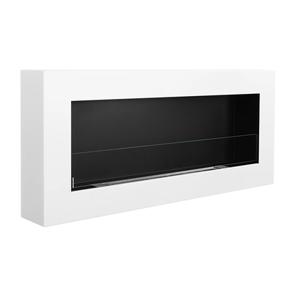 NOVAFLAME - WALL-MOUNT BIO-FIREPLACE  900X400 WITH GLASS - BOX GLOSS WHITE