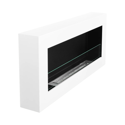 NOVAFLAME - WALL-MOUNT BIO-FIREPLACE  900X400 WITH GLASS - BOX GLOSS WHITE