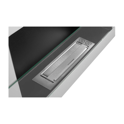NOVAFLAME - WALL-MOUNTED BIO-FIREPLACE 650X400 WITH GLASS - WHITE GLOSS