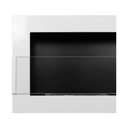 NOVAFLAME - WALL-MOUNT BIO-FIREPLACE  1200X400 WITH GLASS - GLOSS WHITE