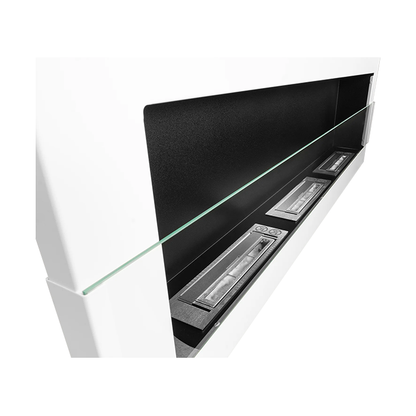 NOVAFLAME - WALL-MOUNT BIO-FIREPLACE  1200X400 WITH GLASS - GLOSS WHITE