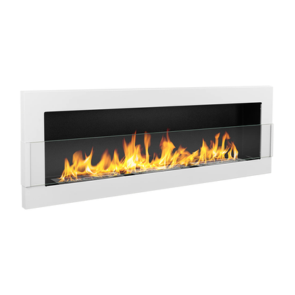 NOVAFLAME - WALL-MOUNT BIO-FIREPLACE  1200X400 WITH GLASS - GLOSS WHITE