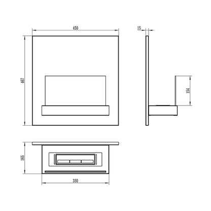 NOVAFLAME - WALL-MOUNT BOARD BIO-FIREPLACE - WHITE