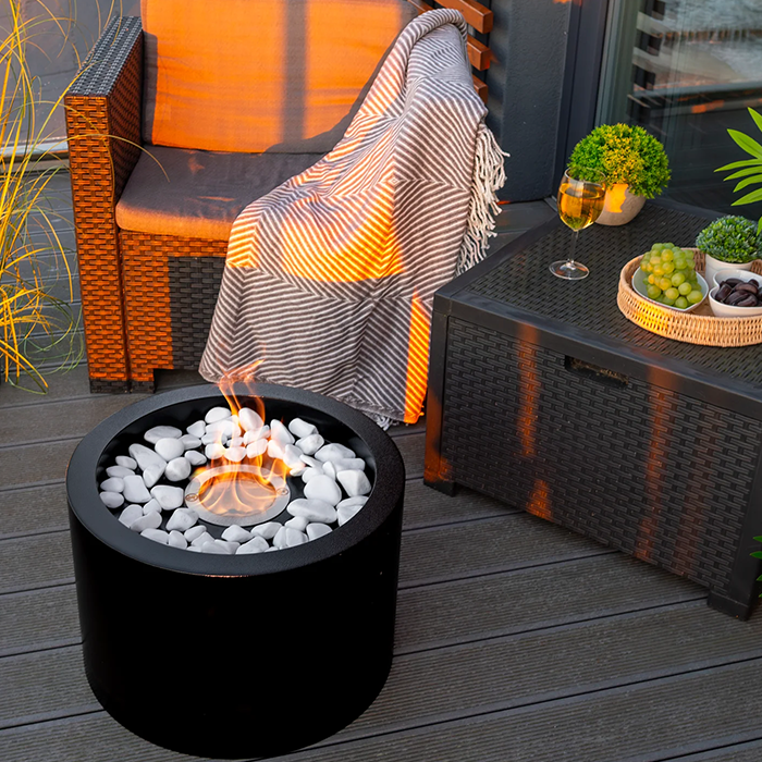 NOVAFLAME - FREESTANDING MOON BIO-FIREPLACE - BLACK