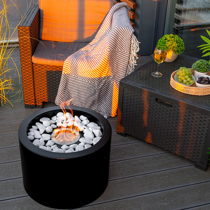 NOVAFLAME - FREESTANDING MOON BIO-FIREPLACE - BLACK