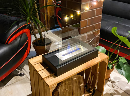 NOVAFLAME - FREESTANDING BIO-FIREPLACE GLOW - MATTE BLACK