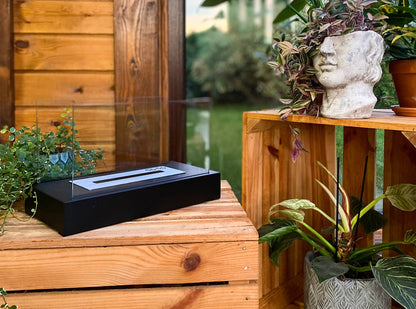 NOVAFLAME - FREESTANDING BIO-FIREPLACE GLOW - MATTE BLACK
