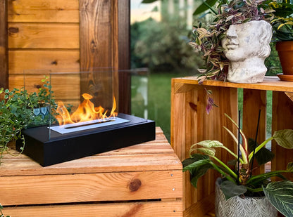 NOVAFLAME - FREESTANDING BIO-FIREPLACE GLOW - MATTE BLACK