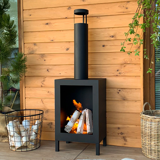 NOVAFLAME - FREESTANDING KOZEN BIO-FIREPLACE - MATTE BLACK