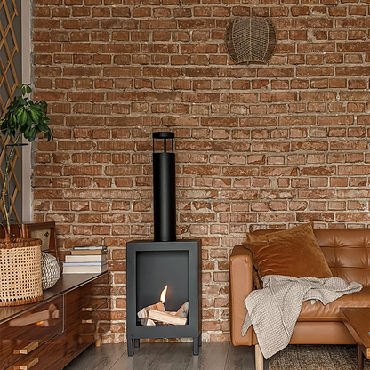 NOVAFLAME - FREESTANDING KOZEN BIO-FIREPLACE - MATTE BLACK