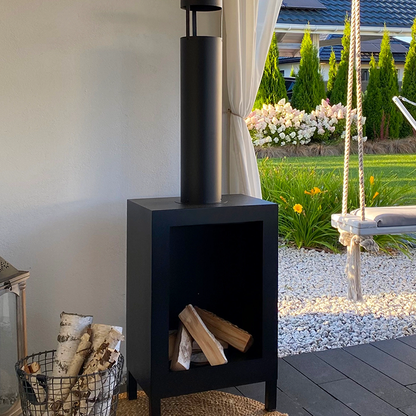 NOVAFLAME - FREESTANDING KOZEN BIO-FIREPLACE - MATTE BLACK