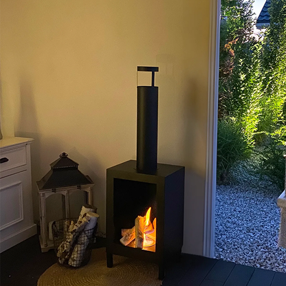 NOVAFLAME - FREESTANDING KOZEN BIO-FIREPLACE - MATTE BLACK