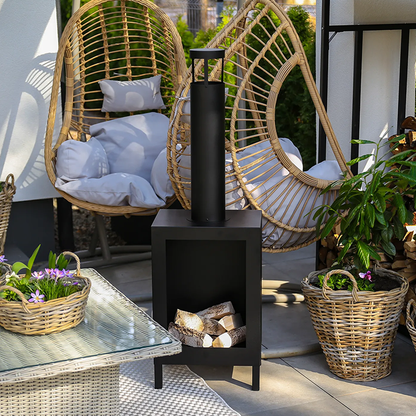 NOVAFLAME - FREESTANDING KOZEN BIO-FIREPLACE - MATTE BLACK – CBS DECOR