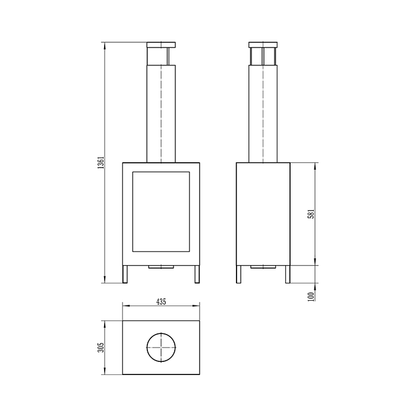 NOVAFLAME - FREESTANDING KOZEN BIO-FIREPLACE - MATTE BLACK