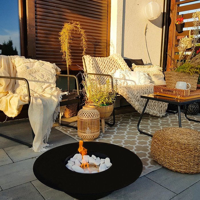 NOVAFLAME - FREESTANDING UNIVERSE BIO-FIREPLACE - MATTE BLACK