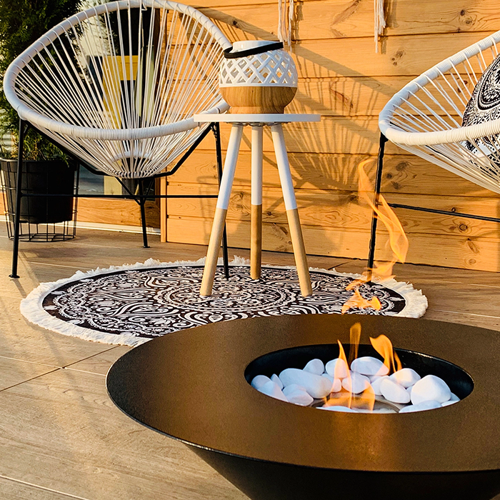 NOVAFLAME - FREESTANDING UNIVERSE BIO-FIREPLACE - MATTE BLACK