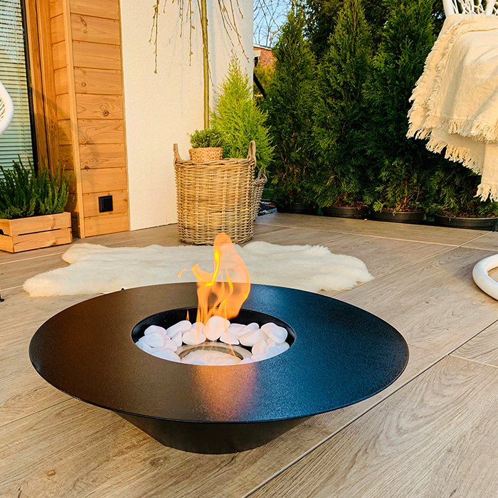 NOVAFLAME - FREESTANDING UNIVERSE BIO-FIREPLACE - MATTE BLACK