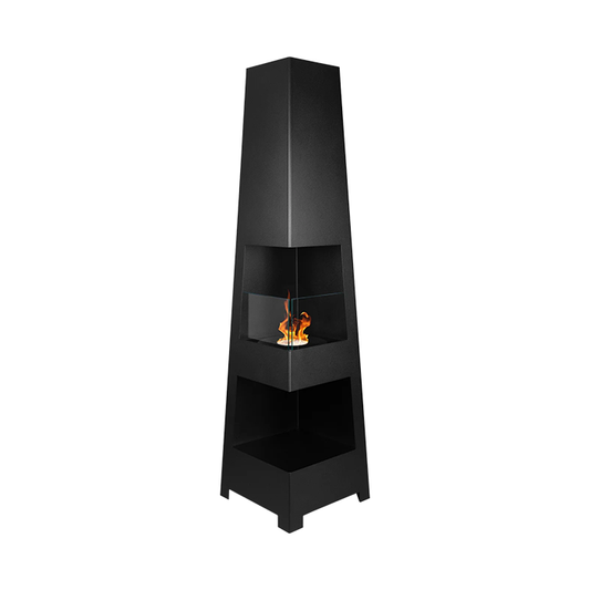 NOVAFLAME - FREESTANDING BIO-FIREPLACE PYRAMID - MATTE BLACK