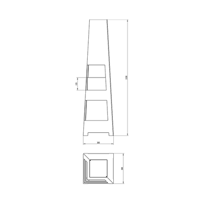 NOVAFLAME - FREESTANDING BIO-FIREPLACE PYRAMID - MATTE BLACK