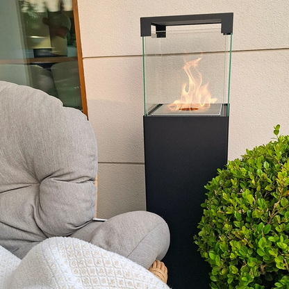 NOVAFLAME - FREESTANDING BIO-FIREPLACE PATIO - MATTE BLACK