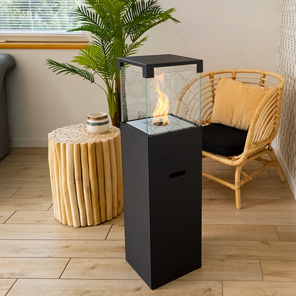 NOVAFLAME - FREESTANDING BIO-FIREPLACE PATIO - MATTE BLACK