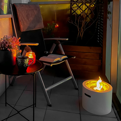 NOVAFLAME - FREESTANDING MOON MINI BIO-FIREPLACE - WHITE