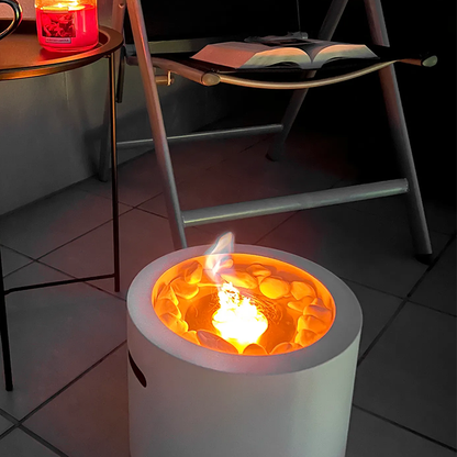 NOVAFLAME - FREESTANDING MOON MINI BIO-FIREPLACE - WHITE