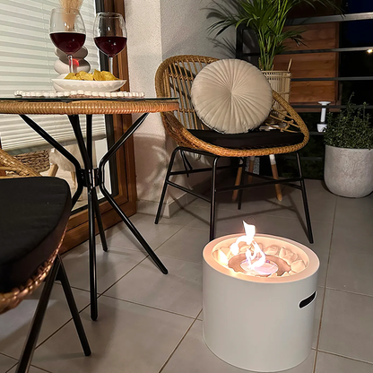 NOVAFLAME - FREESTANDING MOON MINI BIO-FIREPLACE - WHITE
