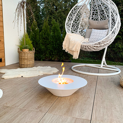 NOVAFLAME - FREESTANDING UNIVERSE BIO-FIREPLACE - MATTE WHITE
