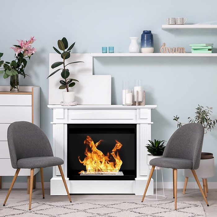 NOVAFLAME - FREESTANDING COLOSSEUM VERONA BIO-FIREPLACE - WHITE