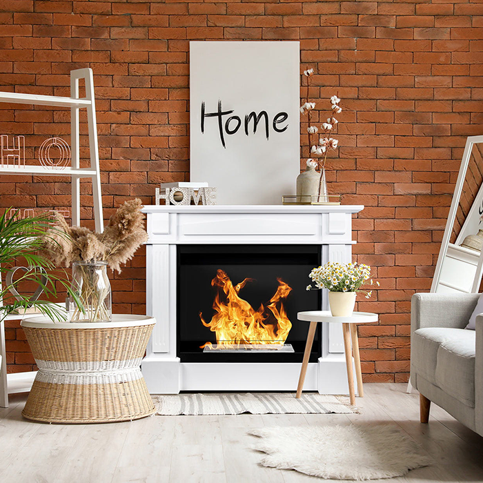 NOVAFLAME - FREESTANDING COLOSSEUM VERONA BIO-FIREPLACE - WHITE