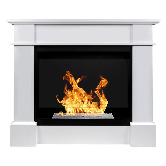 NOVAFLAME - FREESTANDING COLOSSEUM PULA BIO-FIREPLACE - WHITE