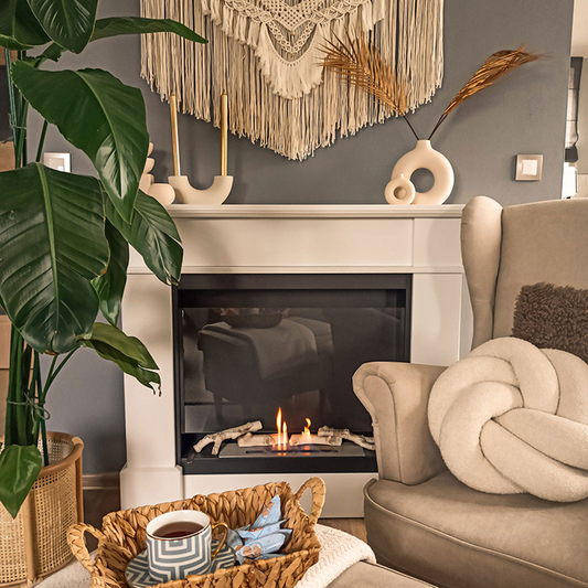 NOVAFLAME - FREESTANDING COLOSSEUM PULA BIO-FIREPLACE - WHITE