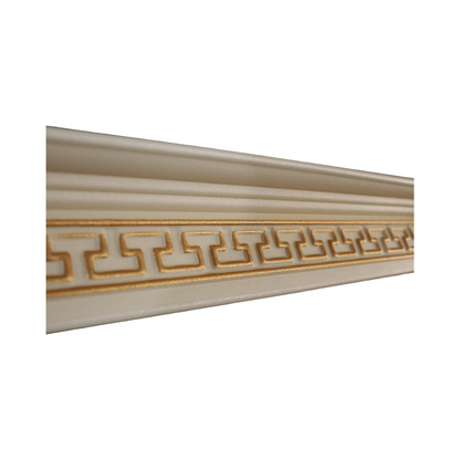T17 Beige & Gold 2m Cornice - Pack of 4 pieces