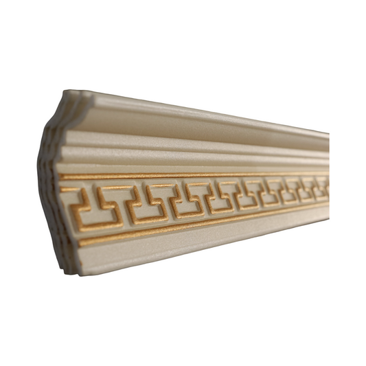 T17 Beige & Gold 2m Cornice - Pack of 4 pieces