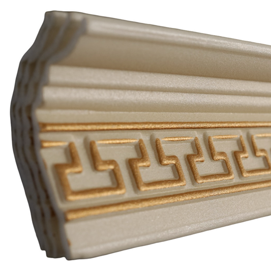 T17 Beige & Gold 2m Cornice - Pack of 4 pieces
