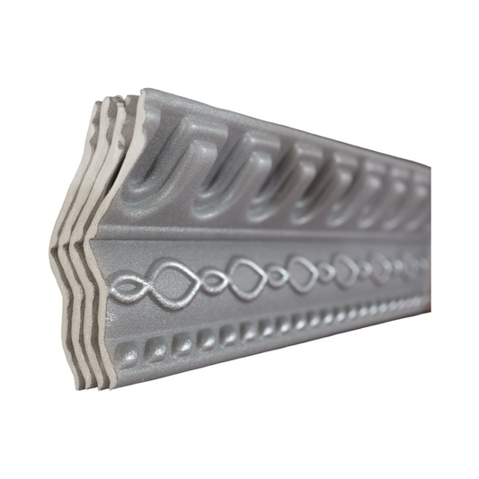 T19 Grey & Silver 2m Cornice - Pack of 4 pieces