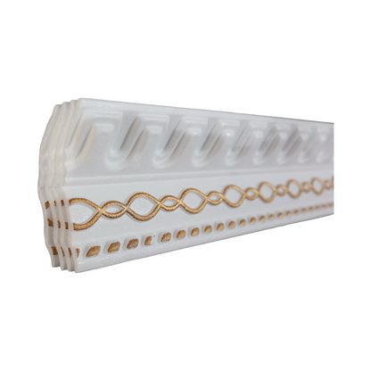 T19 White & Gold 2m Cornice - Pack of 4 pieces