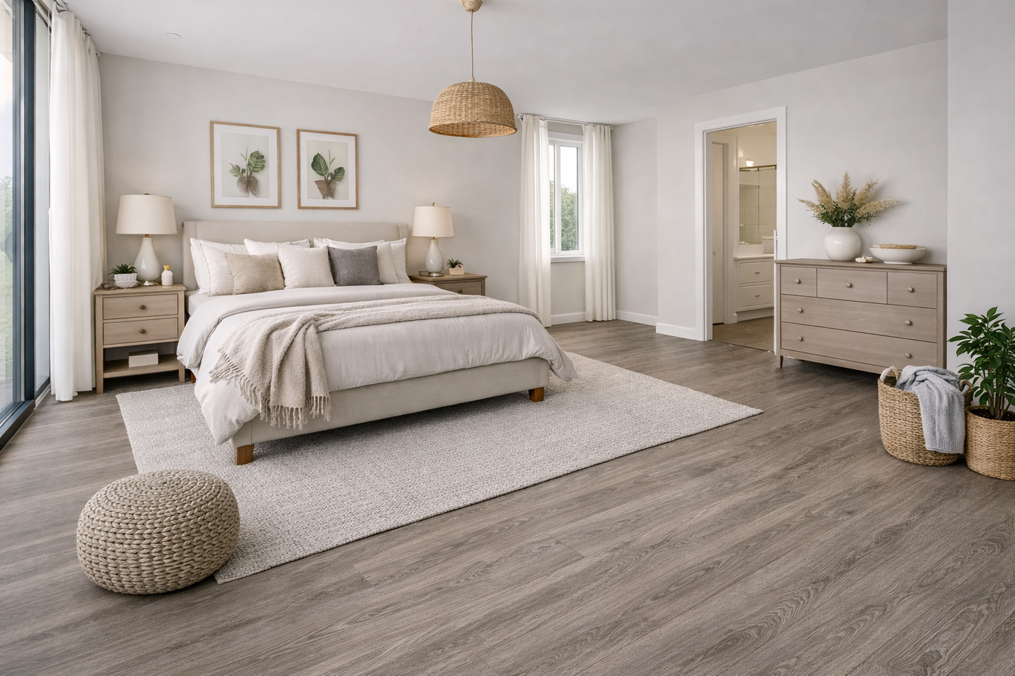 Model 3062 Light Grey LVT Flooring 152.4 × 914.4 × 1.6mm