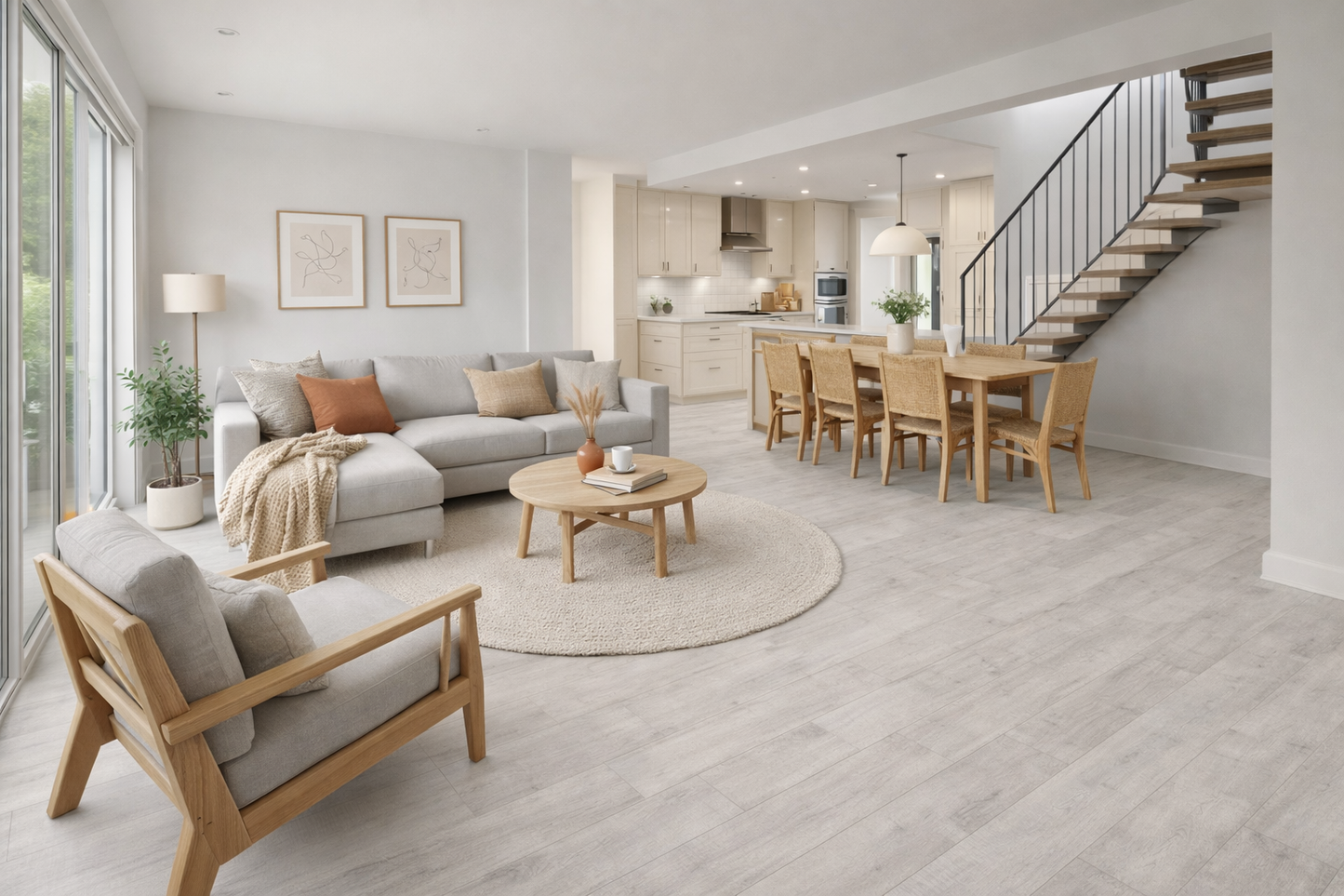 Model 6284 Pale Blue LVT Flooring 152.4 × 914.4 × 2mm
