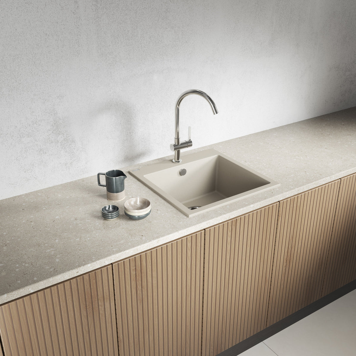 Laveo Alena Granite Sink 1 Bowl - Beach Sand – product view 1