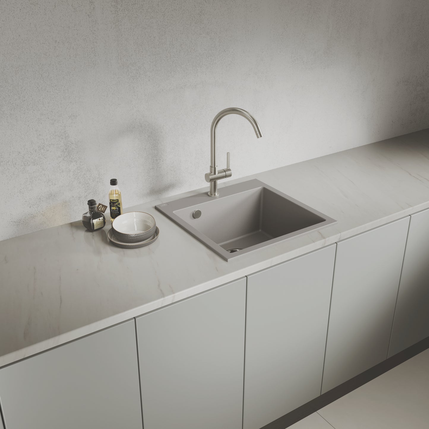 Laveo Alena Granite Sink 1 Bowl - Grey