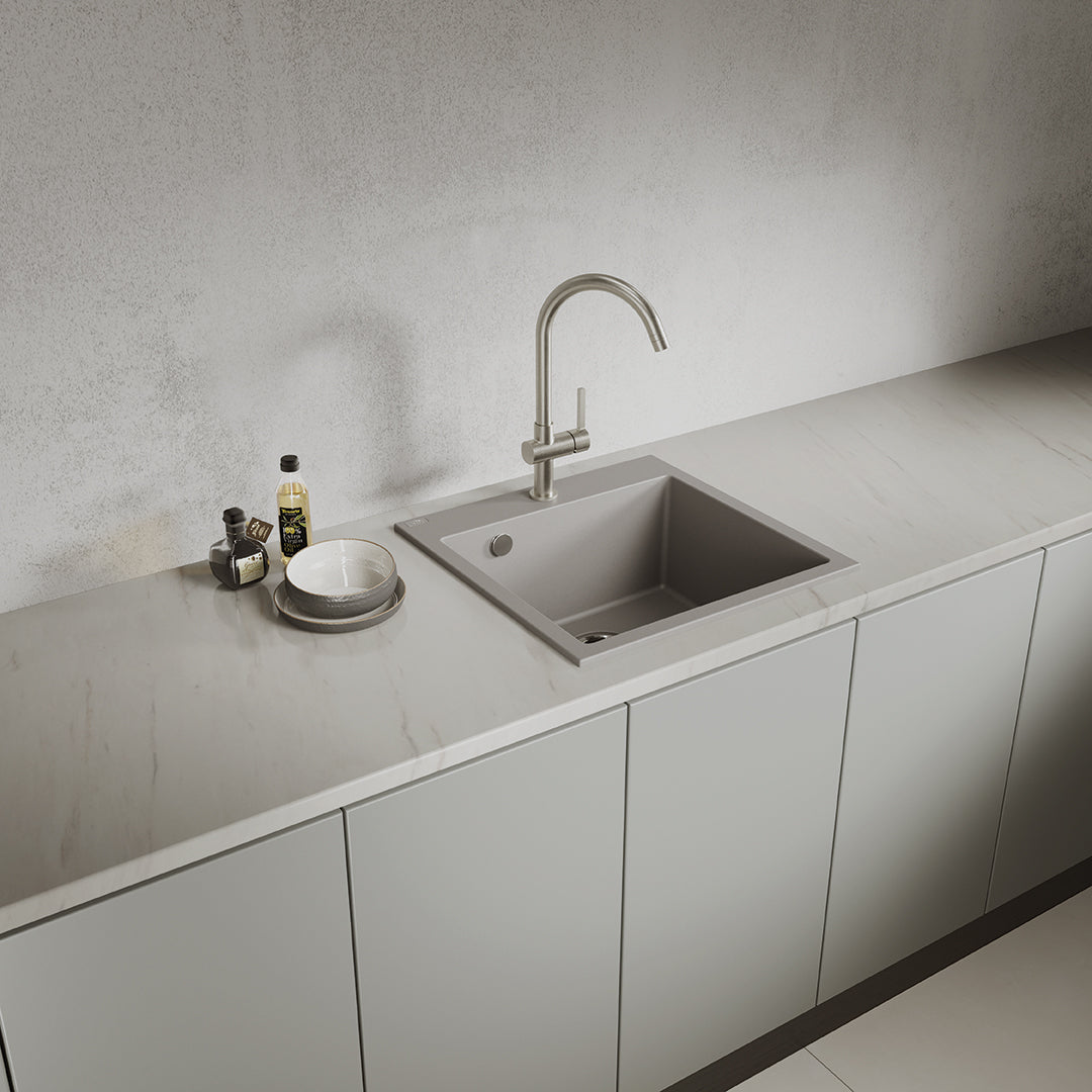 Laveo Alena Granite Sink 1 Bowl - Grey – product view 1