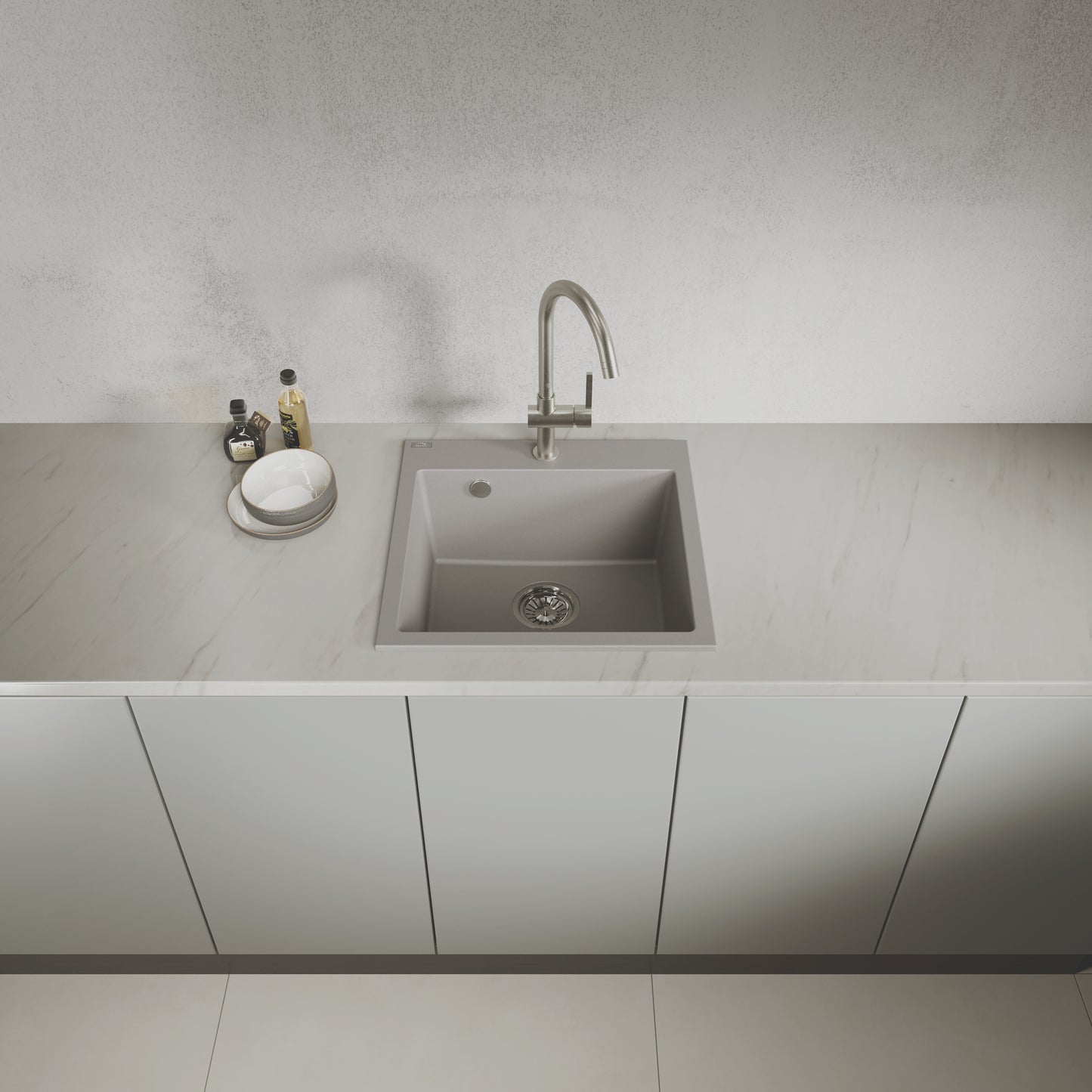 Laveo Alena Granite Sink 1 Bowl - Grey