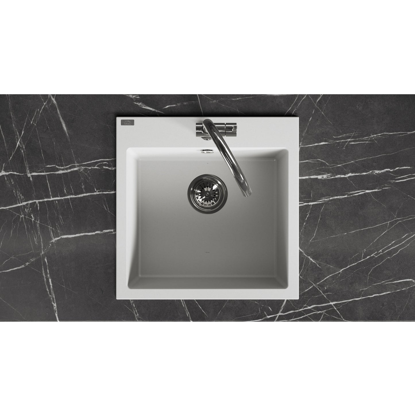 Laveo Alena Granite Sink 1 Bowl - White – product view 4