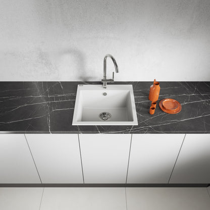 Laveo Alena Granite Sink 1 Bowl - White – product view 2