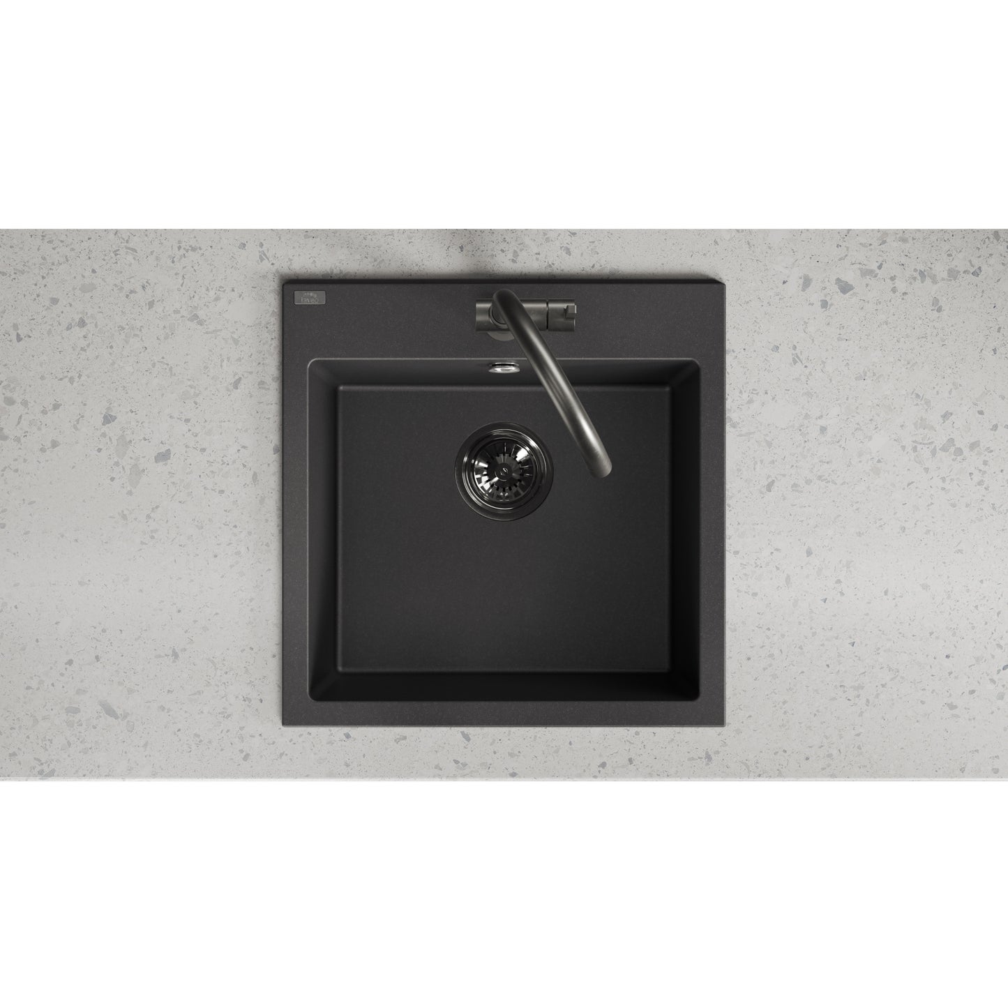 Laveo Alena Granite Sink 1 Bowl - Monochrome Black