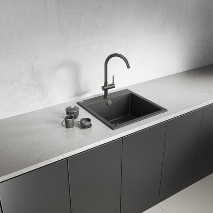 Laveo Alena Granite Sink 1 Bowl - Black – product view 1