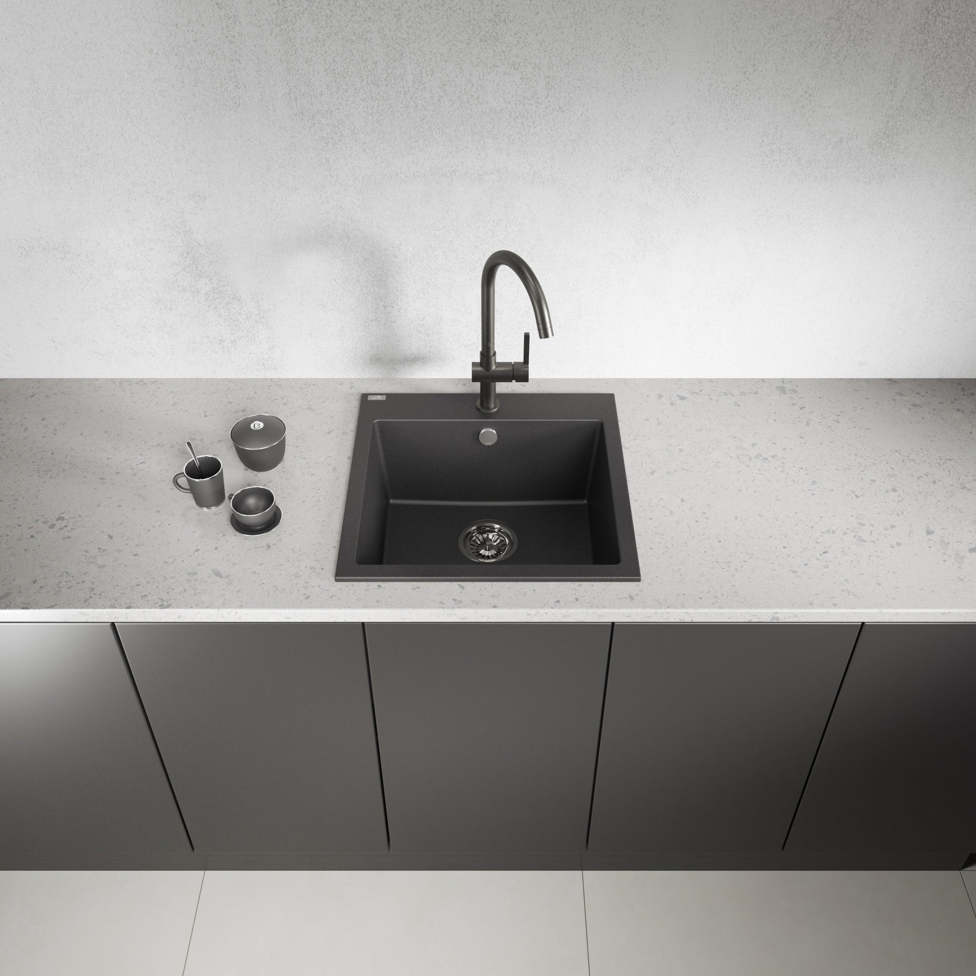 Laveo Alena Granite Sink 1 Bowl - Black – product view 2